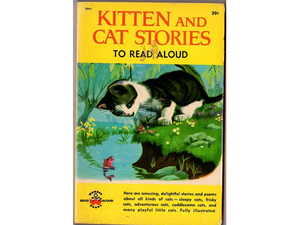 Kitten and Cat Stories to Read Aloud Vintage Childrens Wonder Book 1963
