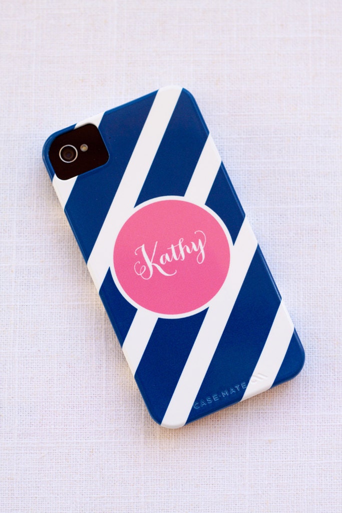 Personalized iPhone 5 or 4 / 4S Case - Wide Stripe Collection - Choice of Color - Monogrammed Il_170x135