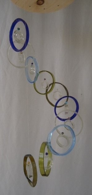 RECYCLING COLORED BOTTLES into wind chimes, handmade, eco friendly and green, mobile, windchimes, wind chime, musical windchimes 20