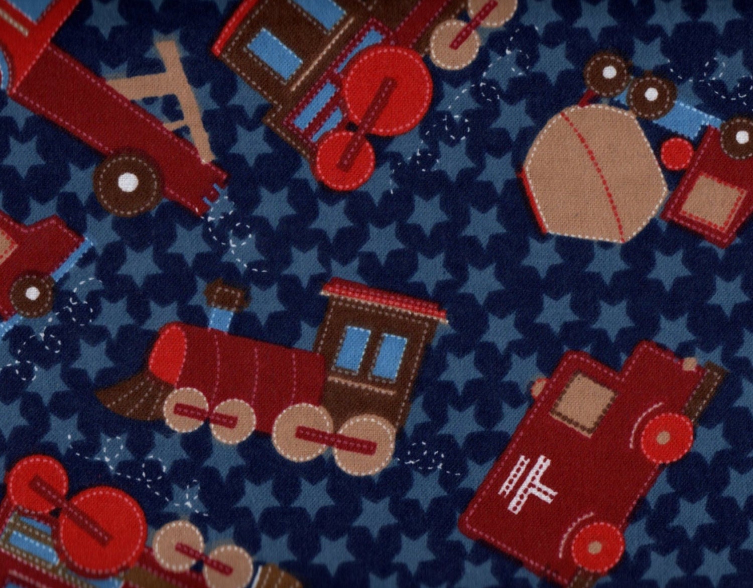 Train Flannel Fabric, Travel Fabric, Train Fabric, Truck Fabric, Starlight Flannel by Blank Quilting, 1 yard fabric