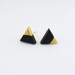 Black - Gold Dipped Triangle Stud Earrings