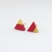 Cherry Red - Gold Dipped Triangle Stud Earrings