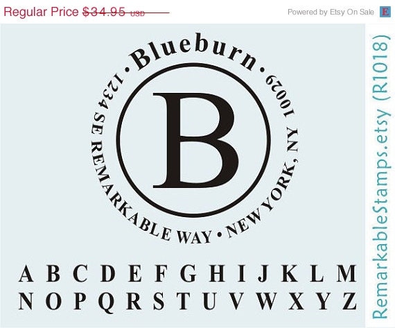 ON SALE Custom Return Address Stamp Round - Times Roman Style -  Custom Personalized Etsy Design (R1018) Self-inking