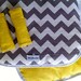 Reversible Pram/Stroller Liner Grey Chevron and Yellow