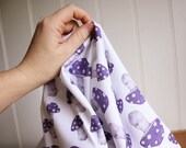 Purple Toadstool Printed Cotton Fabric 1 yard