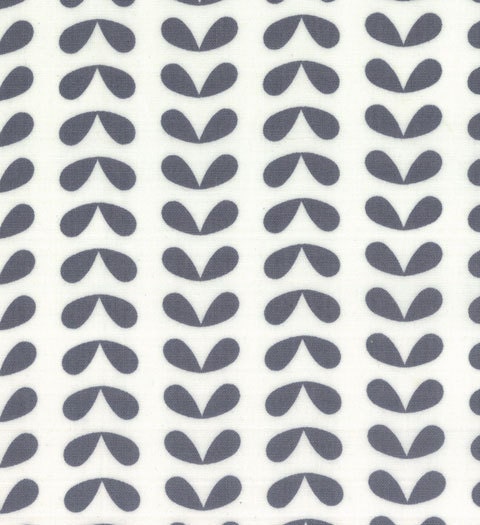 Leaves in Grey on White, Shades of Black Fabric, Me and My Sisters for MODA, Half Yard