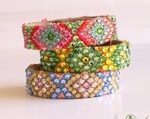 Swarovski Crystal Friendship Bracelet- pistachio-strawberry design