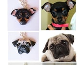 Custom Dog Necklace or brooch, Pet portrait, pet jewelry-Price for One custom necklace-