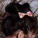 Art Class Clo Hair Bow - Abstract Flower Print Satin Like Hair Bow