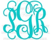 6" Interlocking Vine Monogram Vinyl Decal Sticker - ANY Color