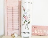 Vintage TOLE Ware Detecto Toleware Aluminum Bathroom ORGANIZER - Rare - Shabby COTTAGE Farmhouse - Lilac Pink Grey - Metal 1940's 1950's