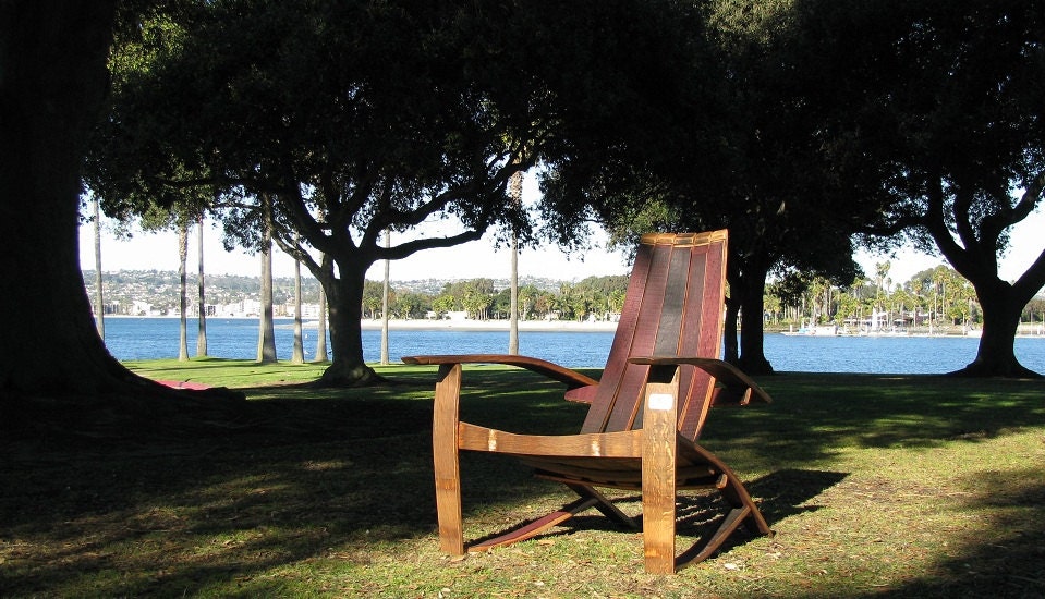 Wine Barrel Stave Adirondack Style Chair (red/burgundy/purple)