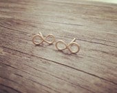 Tiny Infinity Gold Filled Studs - Post Earrings - Handmade - All 14k Gold Filled - Everyday jewelry