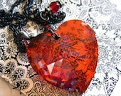 Swarovski Red Crystal Heart Necklace - joannes3