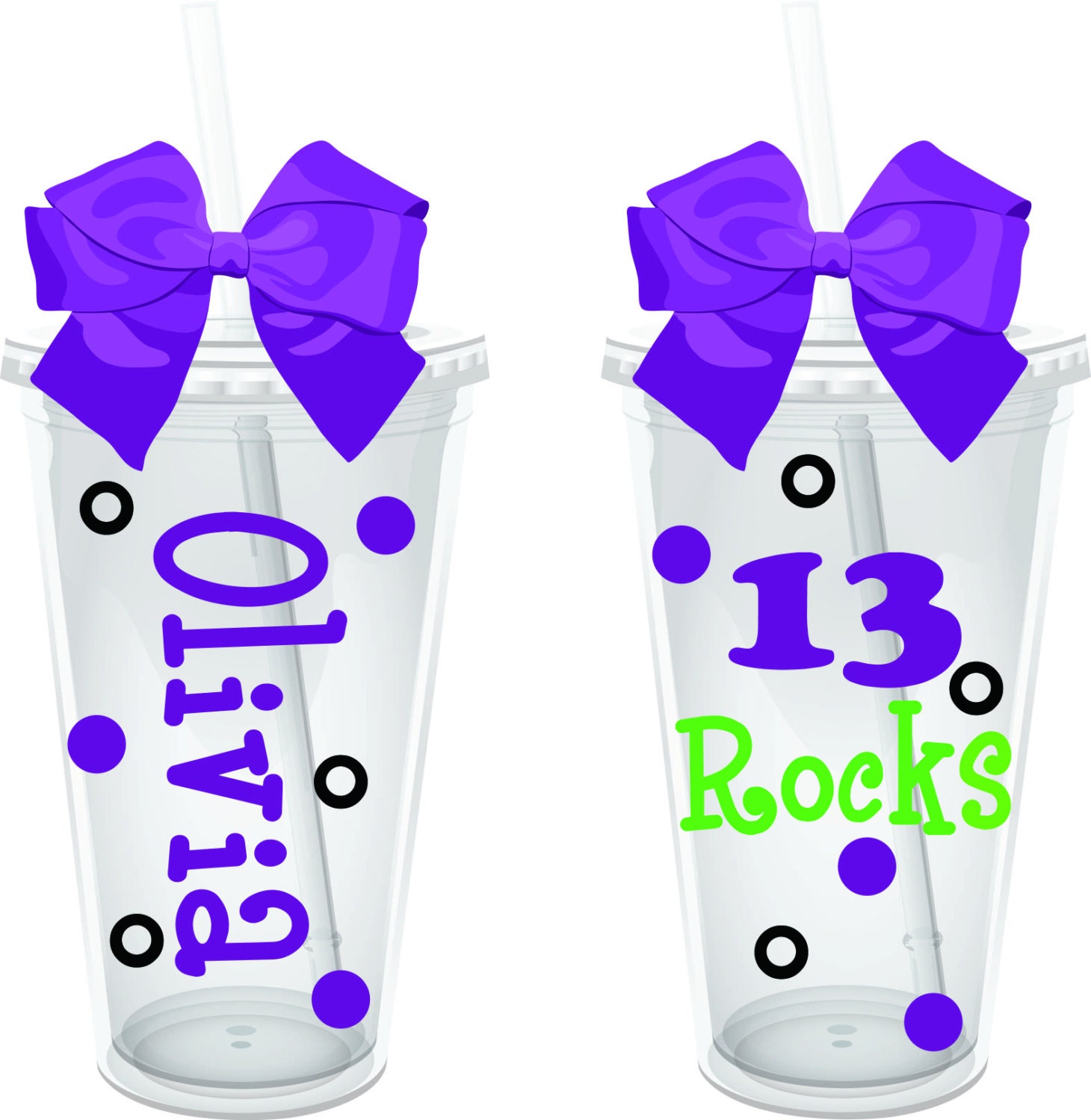 Personalized Birthday Party Tumbler Gift 13 ROCKS 16 oz. Acrylic Tumbler