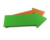 Set of Two Chalkboard Arrows, Green and Orange Write On Signs with Magnetic Backs