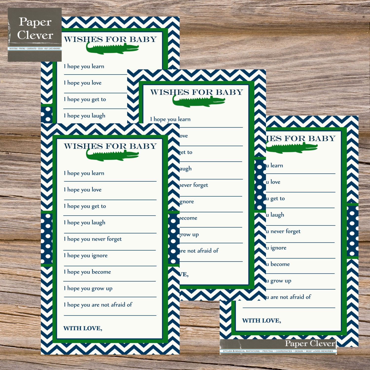 Baby well wishes preppy gator green, navy blue, chevron stripe - instant download, printable Il_570xn