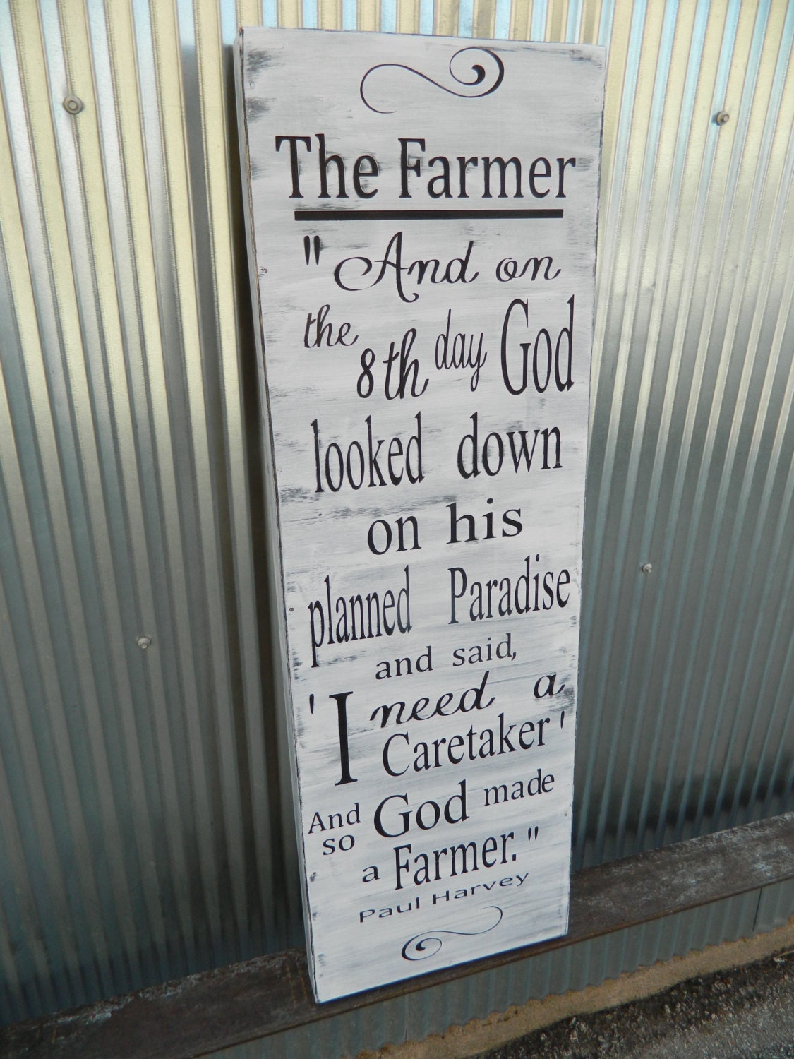 So GOD made a farmer,  Paul Harvey 12x36 handmade wood sign, primitive  country signs, quotes, rustic decor