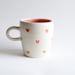 Coffee Mug in Coral- heart design handmade ceramics by RossLab