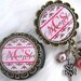 Personalized STETHOSCOPE ID Tag and Rn Badge Reel SET Jewelry Bottle Cap Vintage Bronze Md, Medical Dr, Lpn, Lvn, Pa, Charm Cover Id Badge