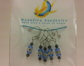 Set of 5 - Snag Free - CROCHET - Blue Ice -  Stitch Markers