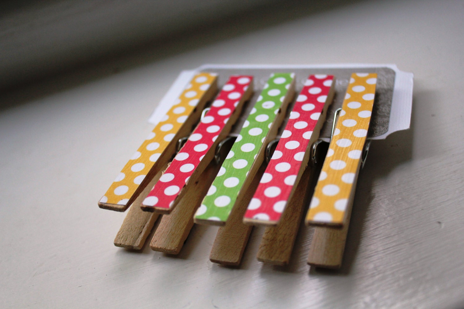 Colorful Dots Magnetic Clothespins (Set of 5)