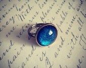 Mermaid Ring / painted glass ring/ painted glass jewelry 