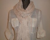 Knit Lace Beige Scarf/shawl.Summer/Spring.Lace.Light.Wide.Long.Cotton.Woman.Ready to ship.