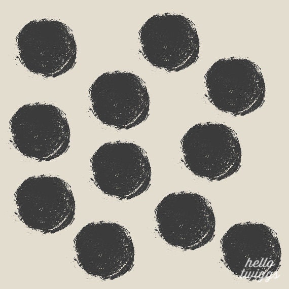 Dots Art Print, Graphic Design Poster, Abstract Art, Modern Art, Minimalist Art Print - Grey and Black