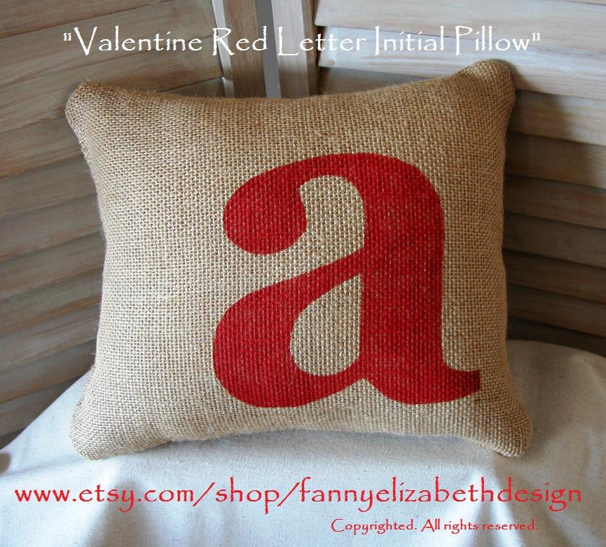 Initial Burlap Pillow- FREE SHIPPING- Burlap Pillow- Baby Shower Gift- Wedding Gift- Nursery Pillow- Personalized Pillow- Customized Pillow