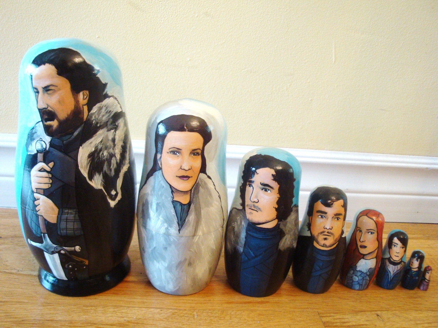 Set of Eight Game of Thrones (The Starks) Nesting Dolls