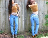 Vintage // 90's High Waisted Denim Jeans // JORDACHE Size 7 8 // Grunge Skinny Distressed