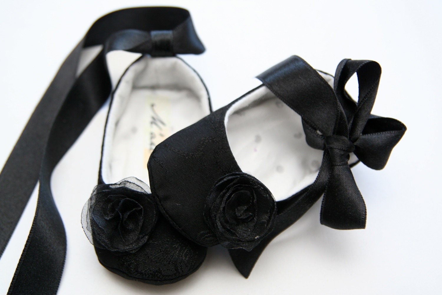 Baby shoes black ballerina slippers, ballet flats, mary janes, wedding shoes