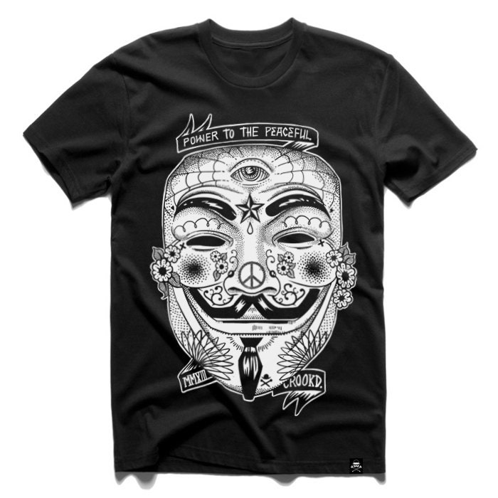 Anonymous Guy Fawkes Tattoo Protest T-shirt