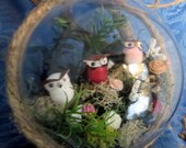 3 little Owls Nesting Acrylic Ball Ornament decor