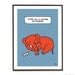 Pop art poster print red elephant puppy drawing sleeping blue modern art - Please do not disturb the artwork - A3