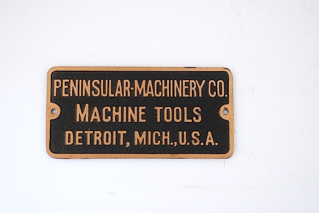 Mid Century Detroit Name Plate, Home Decor Industrial, Valentines Day Guy Gift, Husband Pennsular Machinery Co, Urban Chic
