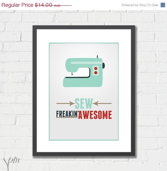 Art Print Sew Freakin' Awesome 8x10 or A4