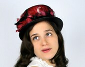 vintage 1960s hat / black hat / Noreen