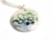 Ceramic necklace - Porcelain pendant - Contempary abstract necklace