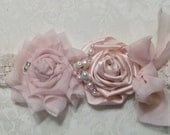 Wedding Garter and Toss/ Blush Pink Shabby Chic Wedding Garter/Perfect For You Garter in Your Colors,  Toss Included