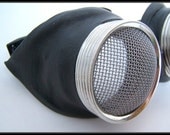 Leather vintage-looking Motorcycle Goggles - waspeye decal lens lens