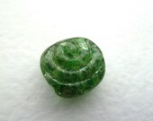 handmade lampwork silver and green focal bead