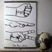 Large Canvas Vintage Style School Chart with Wood Trim - Rock, Paper, Scissors (24" x 35")