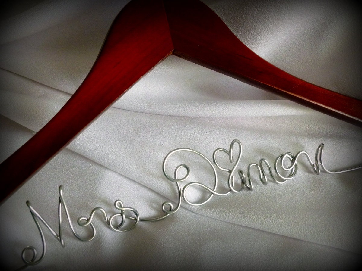 Personalized Wooden Name Hanger,  Cherry, Walnut, White & More