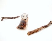 Barn Owl Miniature Figurine - Polymer Clay Barn Owl - Barn Owl Totem - Barn Owl Pocket Totem