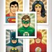 JUSTICE LEAGUE Super COLLECTION Comic Book Superhero Inspired Pop Art Prints 11x14 by Rob Osborne