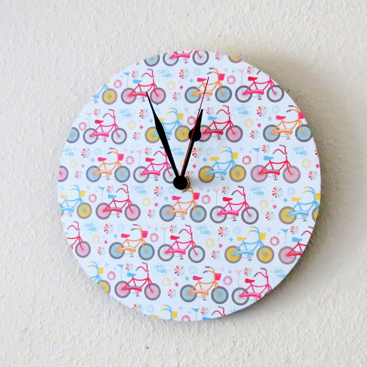 Unique Wall Clock, Decor and Housewares, Home and Living, Bicycle Decor, Whimsical,  Spring Trends, Home Decor,  Retro Clock, Ready To Ship