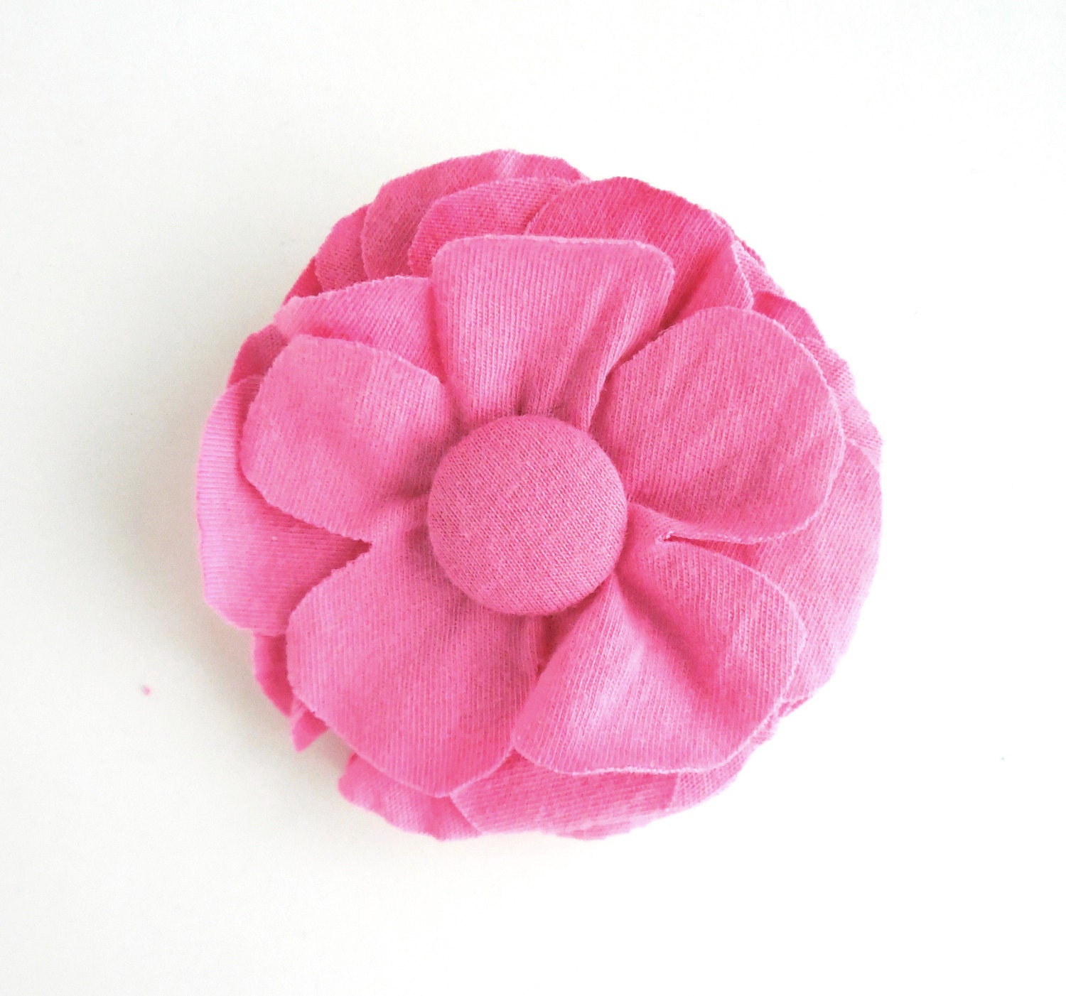 Candy Pink T-shirt Flower Pin/Hair Clip, Accessory, Repurposed, Tshirt jersey knit brooch, Mother's Day pin