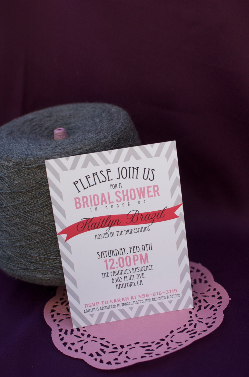Bridal Shower Invitation: Chevron. DIY-Printable. Simple & Eclectic.